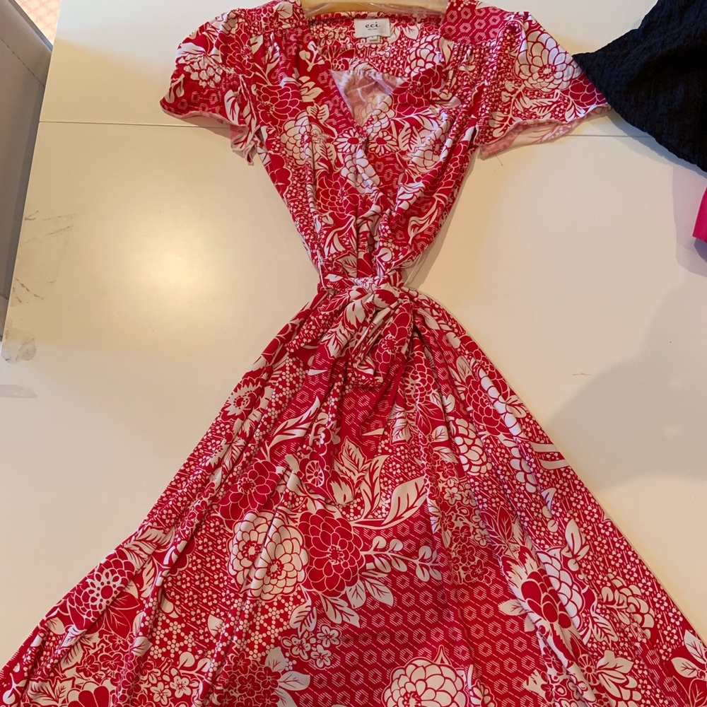 ECI New York red floral dress